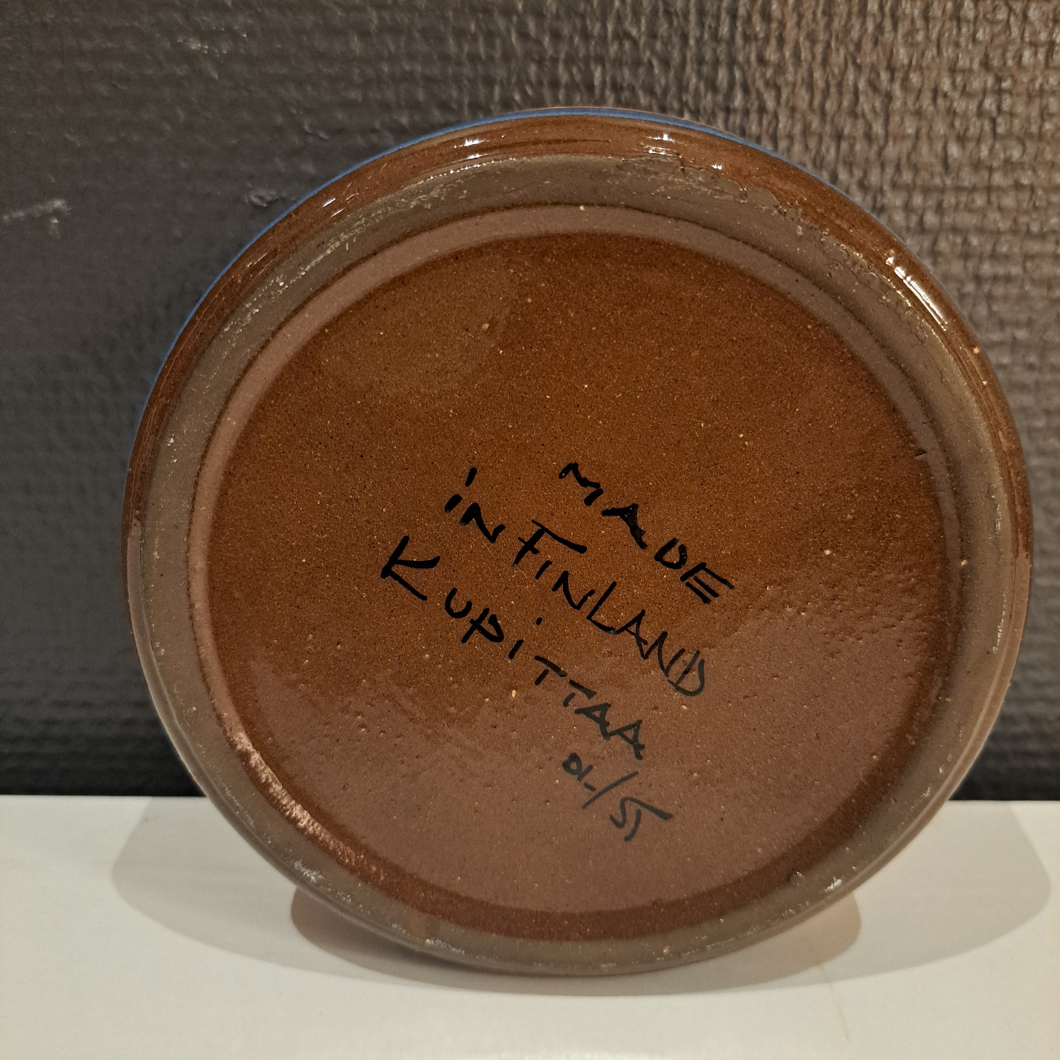 Kupittaan clay, bowl, striped